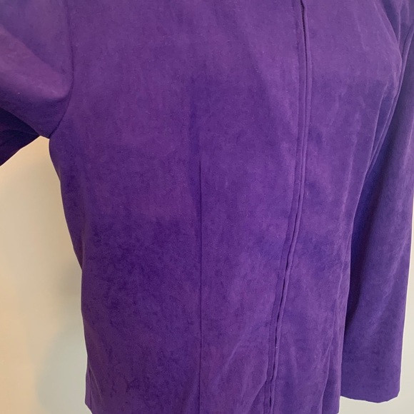 Vintage Women’s Size 8 Medium Vibrant Purple Full Zip Blazer Jacket - Picture 3 of 9